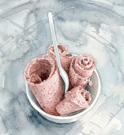helado de rollito de nutella