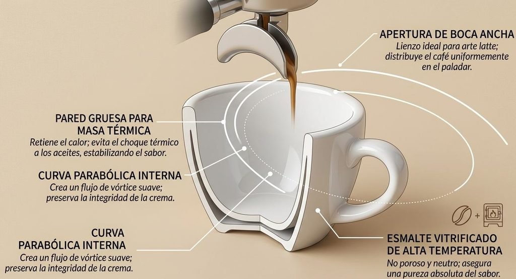 explicación de cómo se conforma una taza de cappuccino